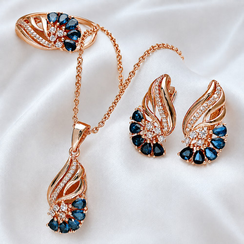 Schmuckset glänzend blaue - schmuckset,