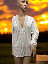 Lascana Damen Shirt Langarmshirt Weiß Gr.40/42 100%Baumwolle NEU