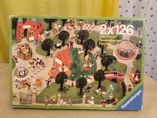 Ali Mitgutsch 2 x 126 Teile Ravensburger Puzzle Wimmelbild am See im Park 