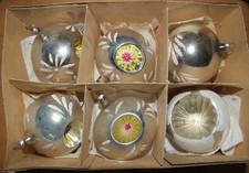 Konvolut 6 alte Christbaumkugeln Kugeln Glas Weihnachtsschmuck Weihnachten