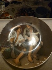 Bavaria Porzellan, Dekorativ Wandteller, 1982 Hergestellt, Bild zeigt 2 Jungs