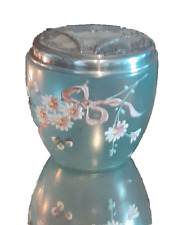 Silber Glasdose Silberdeckel Blumenmalerei August Timm Koch&Bergfeld Bremen