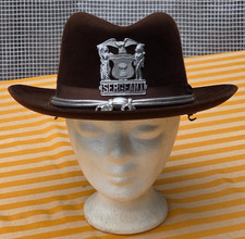 USA Stetson SHERIFF Stratton mit Hat Badge + Patch Police ILLINOIS Polizei Mütze