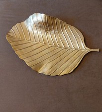 Deko Schale in Blattform,goldfarbend, L50/B30cm,1,7kg