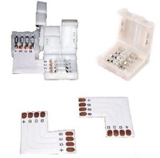 LED RGB Stripe 90° Eck L Verbindung Winkel Steckverbinder Strip Verbinder Kabel