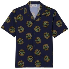 Lacoste Herren Marineblau Hawaii Fit UV Schutz Golf Hemd XL Neu mit Etikett