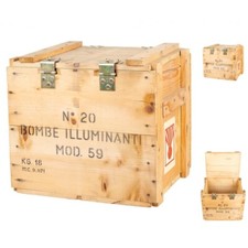 Ital. Holzkiste Holztruhe Allzweckbox Lagerbox Munitionskiste Transportkiste