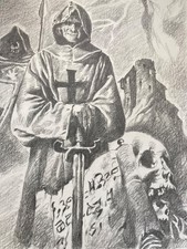 Originalzeichnung Cover Bleistift Entwurf Titelbild Ballestar Horror Kreuzritter