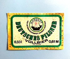 Bieretikett-BeerLabel ,VEB-Getränkekomb. Hanseat Rostock ,Deutsches Pilsner#549#