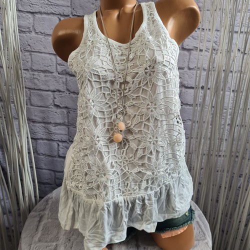 Top kurzarm creme weiß ajc - top,