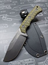 Sanrenmu S738-3 Outdoormesser Jagdmesser 8Cr13 Stahl G10 OLIV Scheide