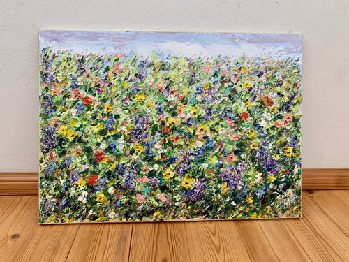 Sommerblumen feld impasto - sommerblumen,