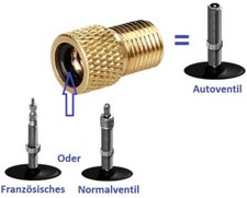 Fahrradventil Adapter Autoventil All-in-One an der Tankstelle reifen auffüllen