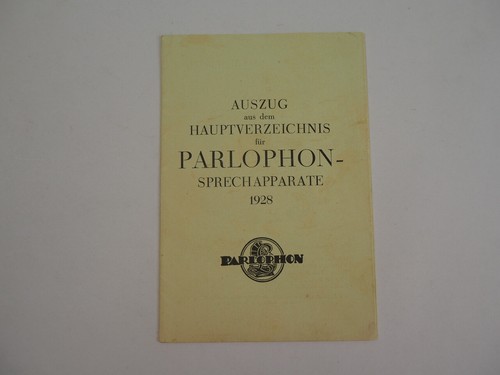 Parlophon sprechapparate 1928 - parlophon,
