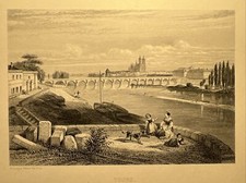 Tours Antike Loire Stahlstich