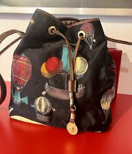 Fornasetti Mongolfiere Damenhandtasche Seide und Leder