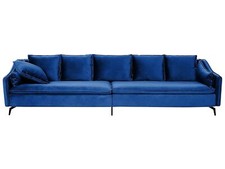 4-Sitzer Sofa Samt blau mit
