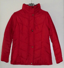 Damen rote Helena Vera Steppjacke mit Webpelzkragen, Kaputze, Gr. 19 (38), neu