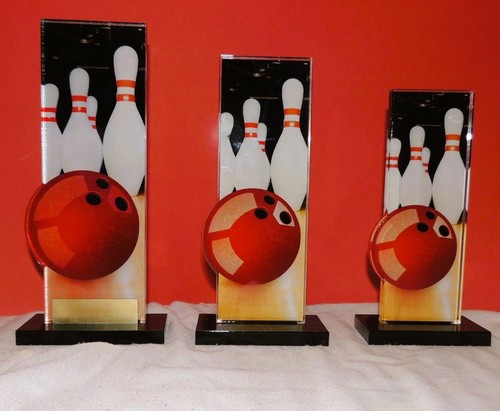 3er serie acryl pokale bowling - serie,
