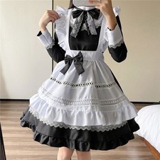 Halloween Langarm Dienstmädchen Kostüm cosplay kostüm Lolita Kleider @