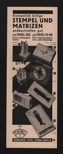 RUHLA, Werbung 1936, Gebrüder Thiel GmbH Stempel und Matrizen