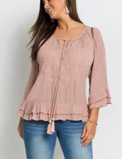 Boho tunika bluse - tunika, stickerei