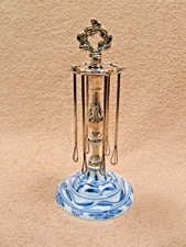 6 Sektquirle Getränke- Rührstäbe, versilbert mit Zwiebelmuster Porzellan #R1007