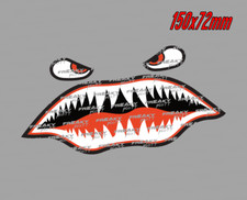 Hai Shark Aufkleber 150mm Scharfe Zähne Sticker Fahrrad Tuning Motorrad MTB