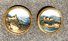 2 Keramik Majolika Teller Wandteller Heidelberg Schiller & Sohn um 1900 Ø 34 cm