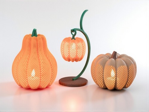 Kürbisse set mit led - 3d,