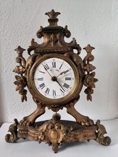 Alte Kaminuhr  Mechanisch Uhrwerk mit kl. Pendel  Wecker 31,5 cm Metall  1,9 kg