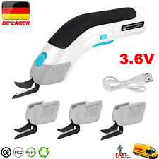 USB Kabellose Elektrische Schneiderschere Stoff Leder Teppich Karton +3 Klingen