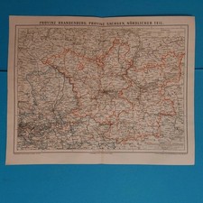  Orig. (1885) Lithographie Landkarte Preußische Provinz Brandenburg 