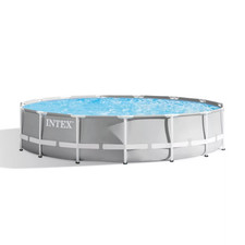 Intex 26724 Prisma Frame Aufstellpool, rund, Ø 457 x 107 cm, grau