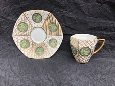 Jugendstil Mokkatasse  - Sammeltasse -  Emaillemalerei & Gold