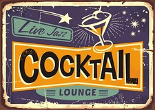 Retro blechschild cocktail - retro,