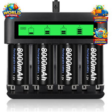 4 Stück D-Zellen 8000mAh
