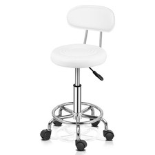 360° Drehhocker Praxishocker Kosmetikhocker Rollhocker Arbeitshocker Weiß DE