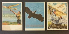 Segelflug " Fliegen lernen ",  Modelflug 3 original Postkarten 1930er Jahre