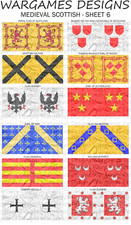 6 mm Mittelalter Schotten Fahnen - Blatt 6 - Hecht & Schotte, NEBEL, DBR, Impuls, Barock