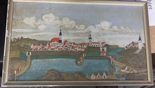 Altes ölbild rendsburg 1580 - altes,