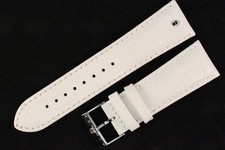 Aigner Original Ersatzband Weiß 26mm Kalbsleder Schließe mit Logo Länge: L  