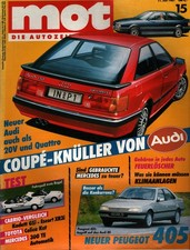 Zeitschrift MOT Auto #15 von 1987 Audi Coupe Cabrio Kadett Escort Toyota