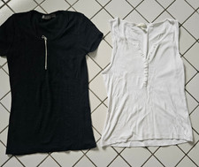 Damen Shirts 2 Stk. Kurzarm weiß/schwarz gr.M Ripp von versch.Marken