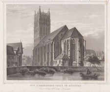 Münster Liebfrauenkirche Original Stahlstich Kolb 1847