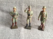 alte Massesoldaten 3 Generäle in Top Zustand für Lineol und Elastolin Figuren