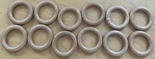12 Vorhangringe ~ Gardinenstangenringe - aus Holz - Innen- Ø 4 cm