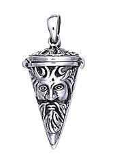 Peter Stone 925 Silber Greenman Anhänger Medaillon Phiole zum Öffnen Erkenntnis