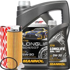 FEBI ÖLFILTER + 6 LITER 5W-30 MANNOL LONGLIFE MOTORÖL passend für BMW LL-04 5W30
