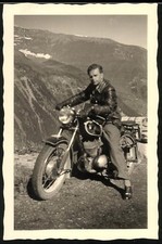 Fotografie Schwarz, Frankfurt / Main, Motorrad DKW, Krad auf der Großglockner A 